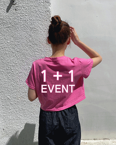 (1+1) 콤마 핑크 그라데이션 티셔츠